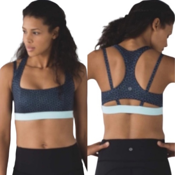 lululemon athletica Tops - Lululemon Blue Star Pixel Aquamarine Blue Splendour Sports Bra